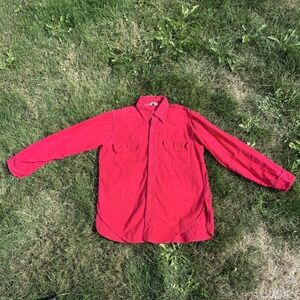 Vintage Woolrich Red Flannel Shirt Men's Medium Button Up Long Sleeve‎